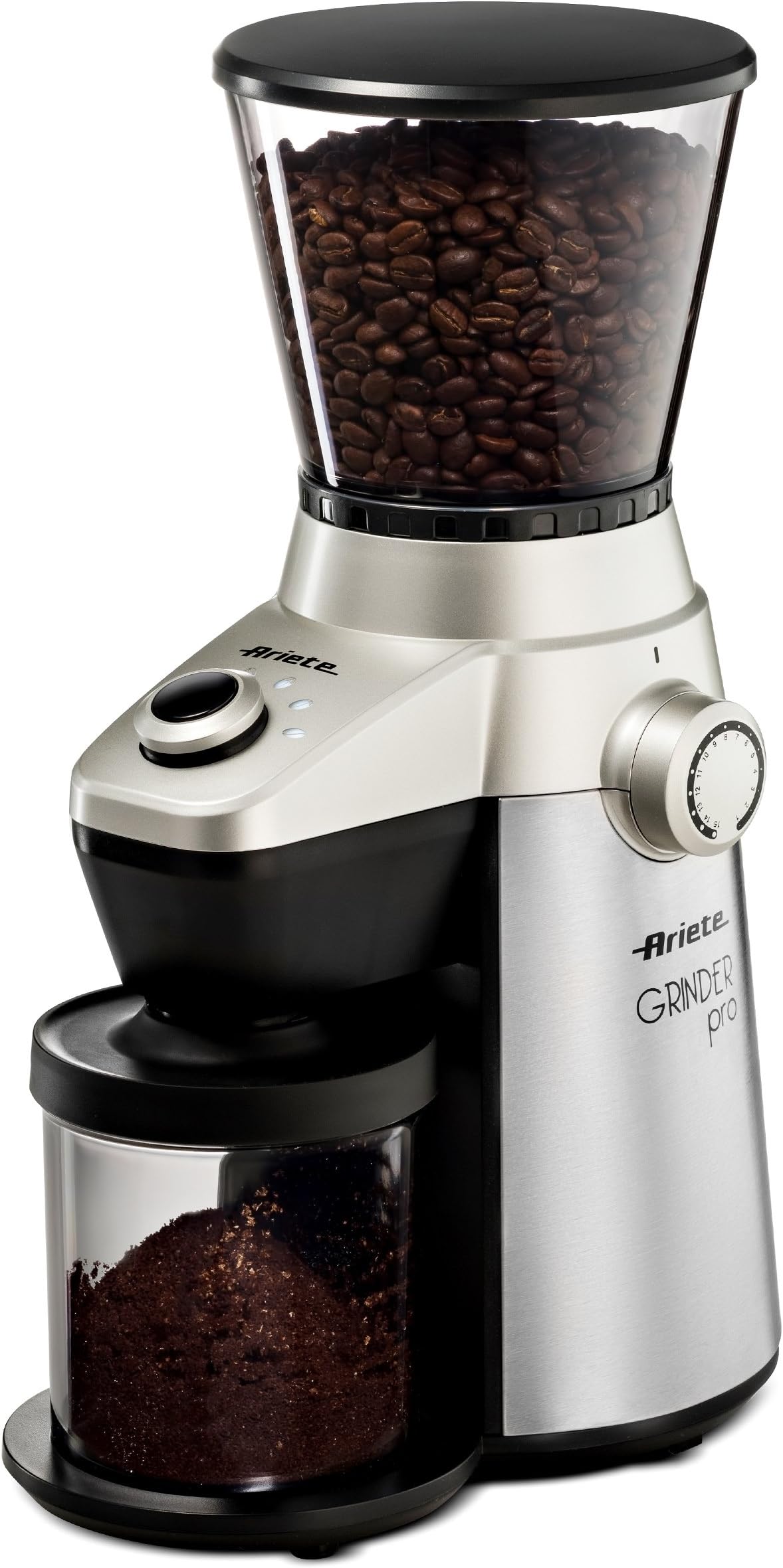Ariete Conical Burr Electric Coffee Grinder - Professional Heavy Duty Stainless Steel | Ultra Fine Grind with Adjustable C.