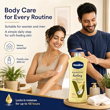 Vaseline Intensive Care Essential Healing Body Lotion, Non-Greasy, 600ml
