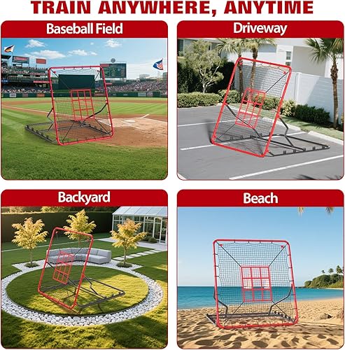Miniatura 7 de Rebounder Net, Baseball Rebounder Net, Adjustable Volleyball Rebounder Net Training Bounce Back Net  Sturdy, Multi-Angle Practice Equipment, Easy
