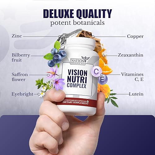 Miniatura 3 de Vision Nutri Complex - Vitaminas oculares con luteína, arándano, salud ocular y visual para hombres y mujeres, 60 cápsulas
