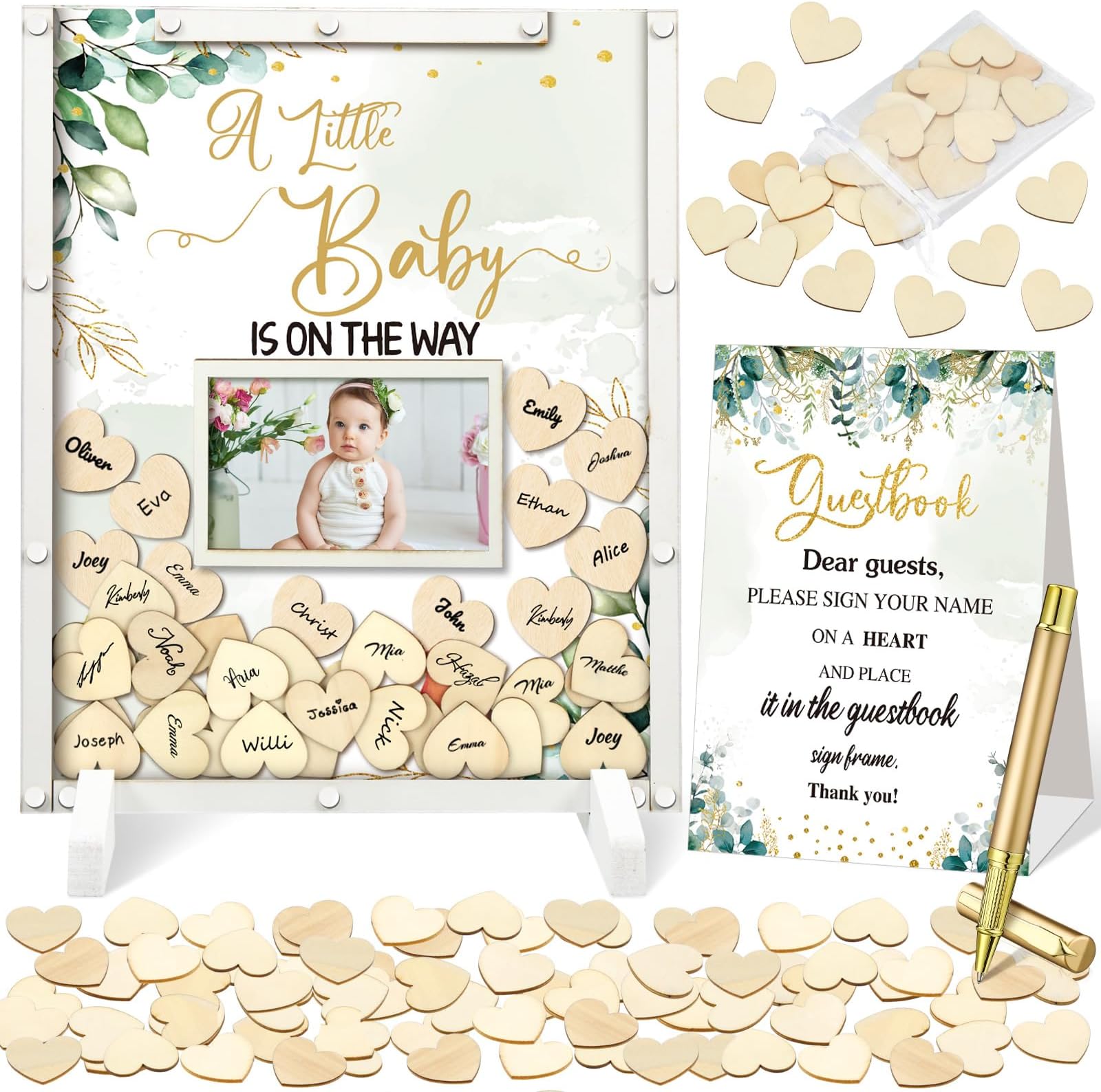 Baby Shower Guest Book & Game - Bear Theme Party Decor With Pen For Gender Reveal & Showers - View #7