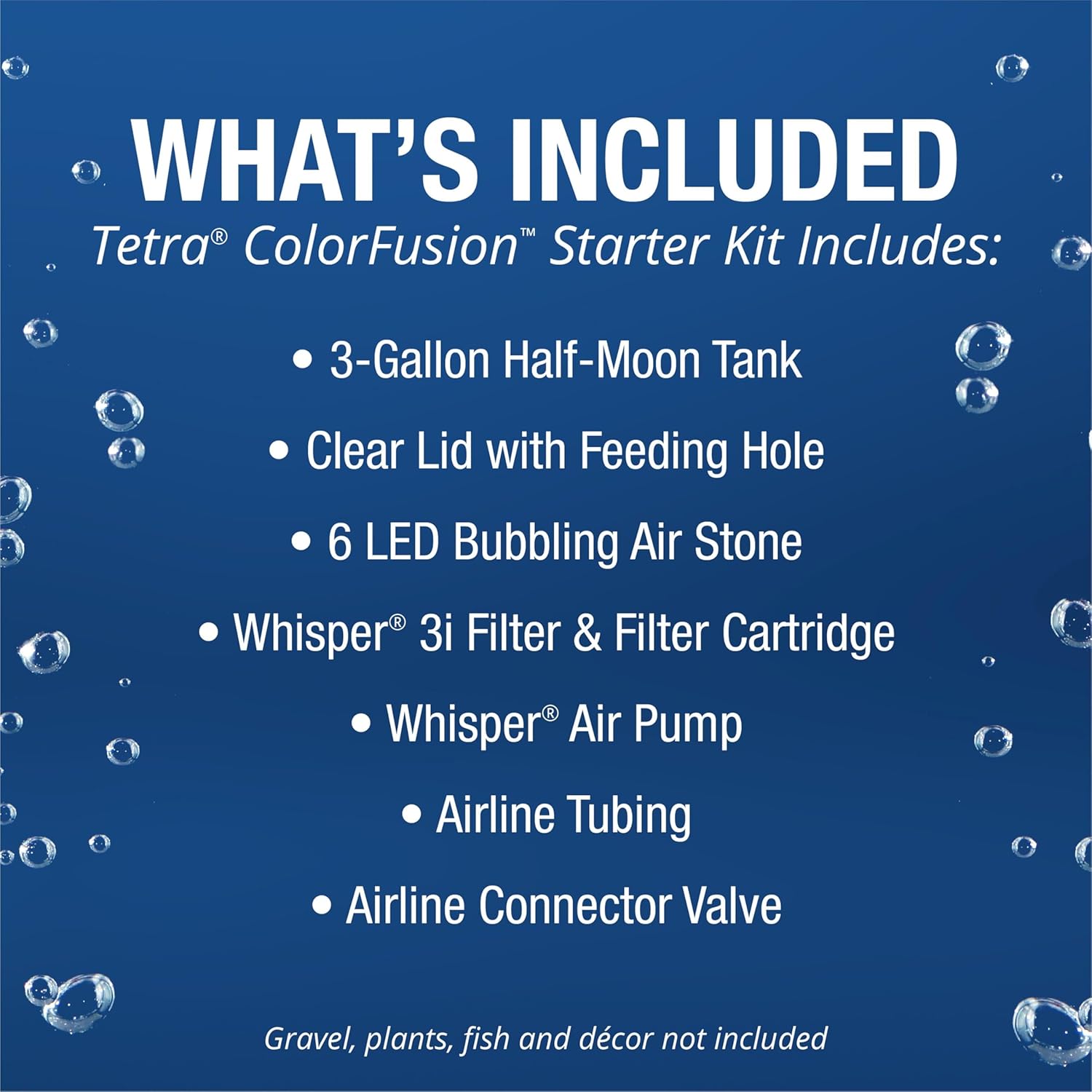 Tetra 3 Gallon Small Fish Tank, Aquarium Starter Kit, with Filter, Air pump, & Color Changing Light, Half Moon shape, for Gold Fish & Betta