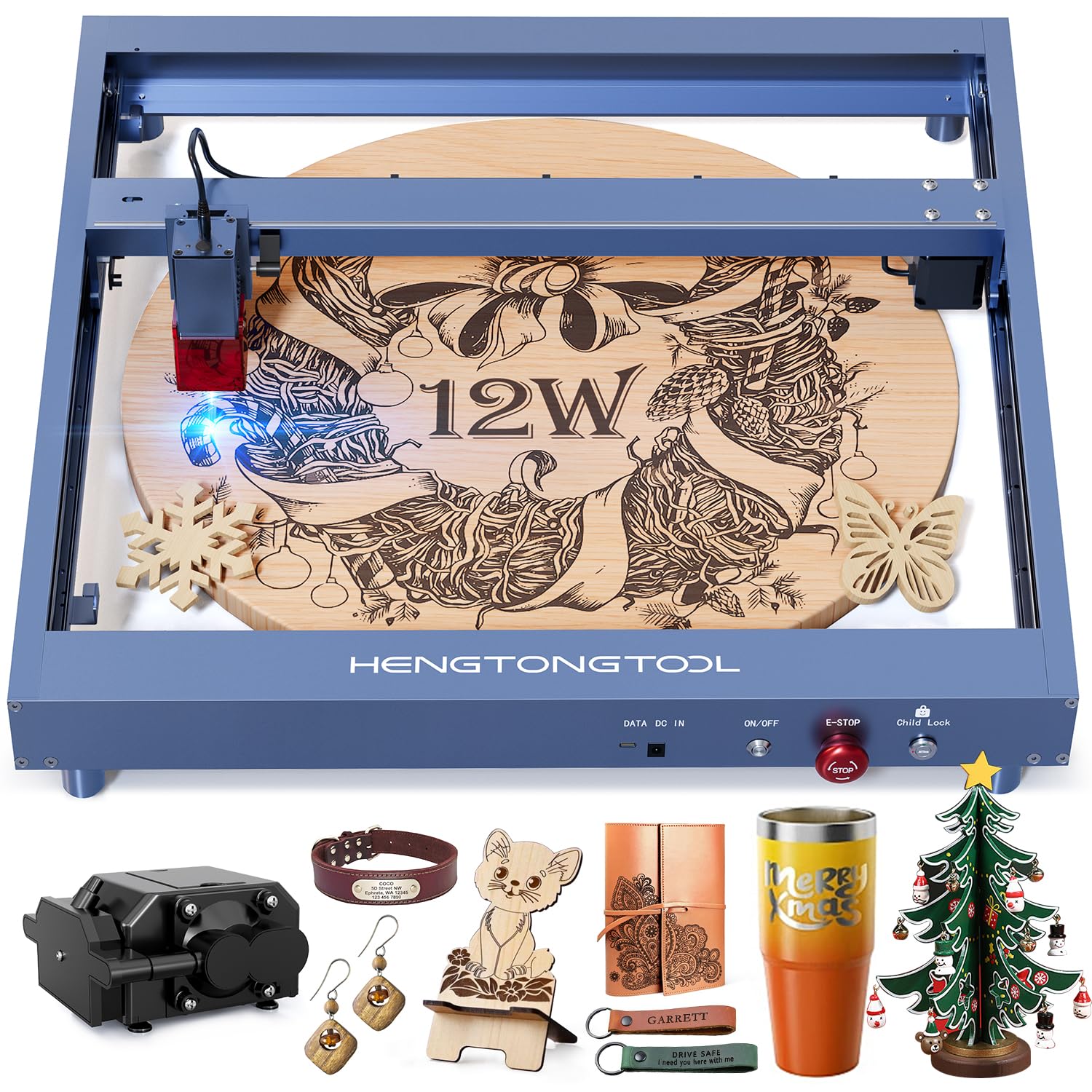 TD6 1200mW Laser Engraving Machine with Air Assist,60W Laser Cutter and Engraver Machine,0.06mm High Precision Laser Engraver for Wood and Metal, Acrylic, Paper, DIY