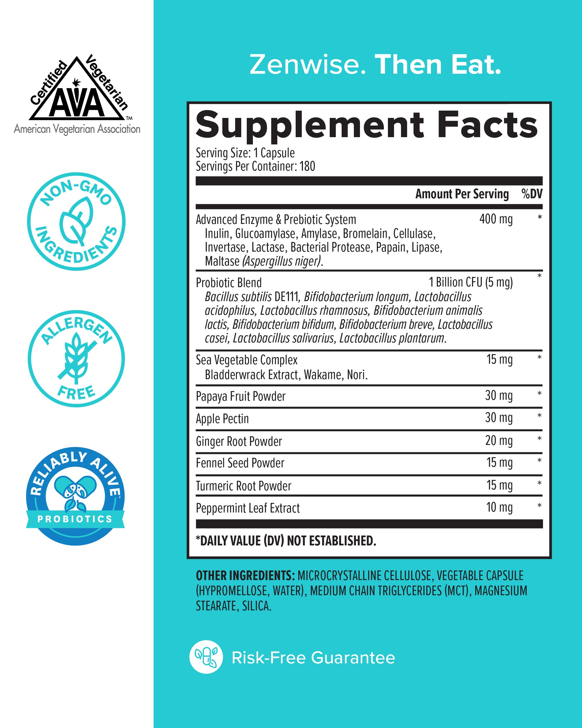 Buy Zenwise Digestive Enzymes Plus Prebiotics & Probiotics Supplement