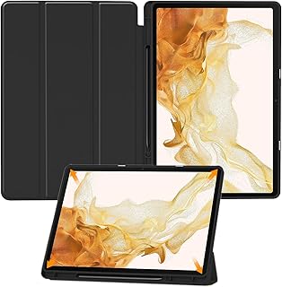 Miimall Triple Fold Case Compatible for Samsung Galaxy Tab S9 Plus, [Ultra-Thin Slim Lightweight] [Multi-Viewing Angles Stand Hard] Shockproof Protective Stand Case Cover for Galaxy Tab S9 Plus(Black)