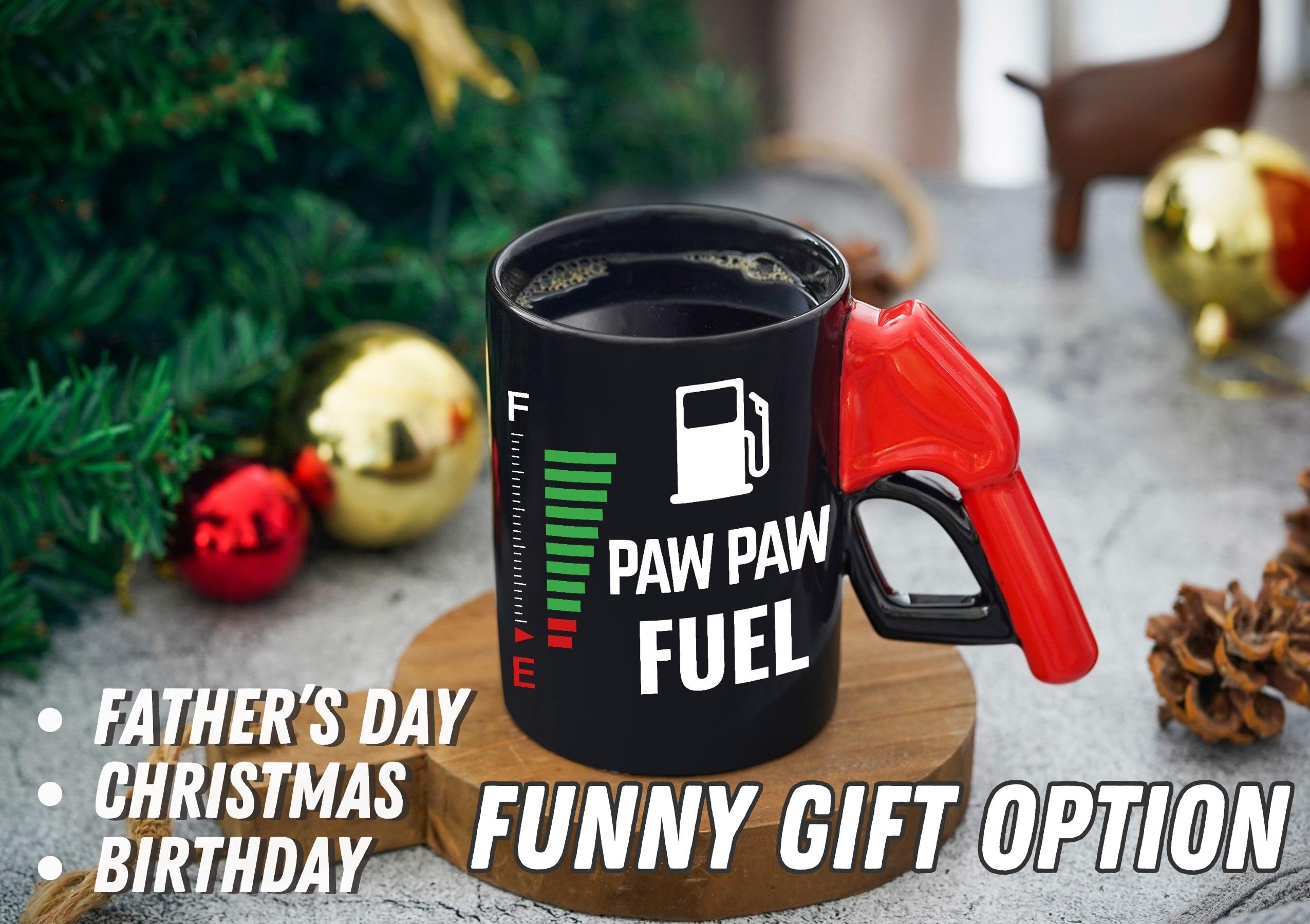 Onebttl Paw Paw Gifts, Pawpaw Fuel Color Changing Coffee Mug with Fueling Nozzle Handle, Gifts for Grandpa, 13.5oz/400ml Funny Ceramic Mug for Christmas, Father's Day