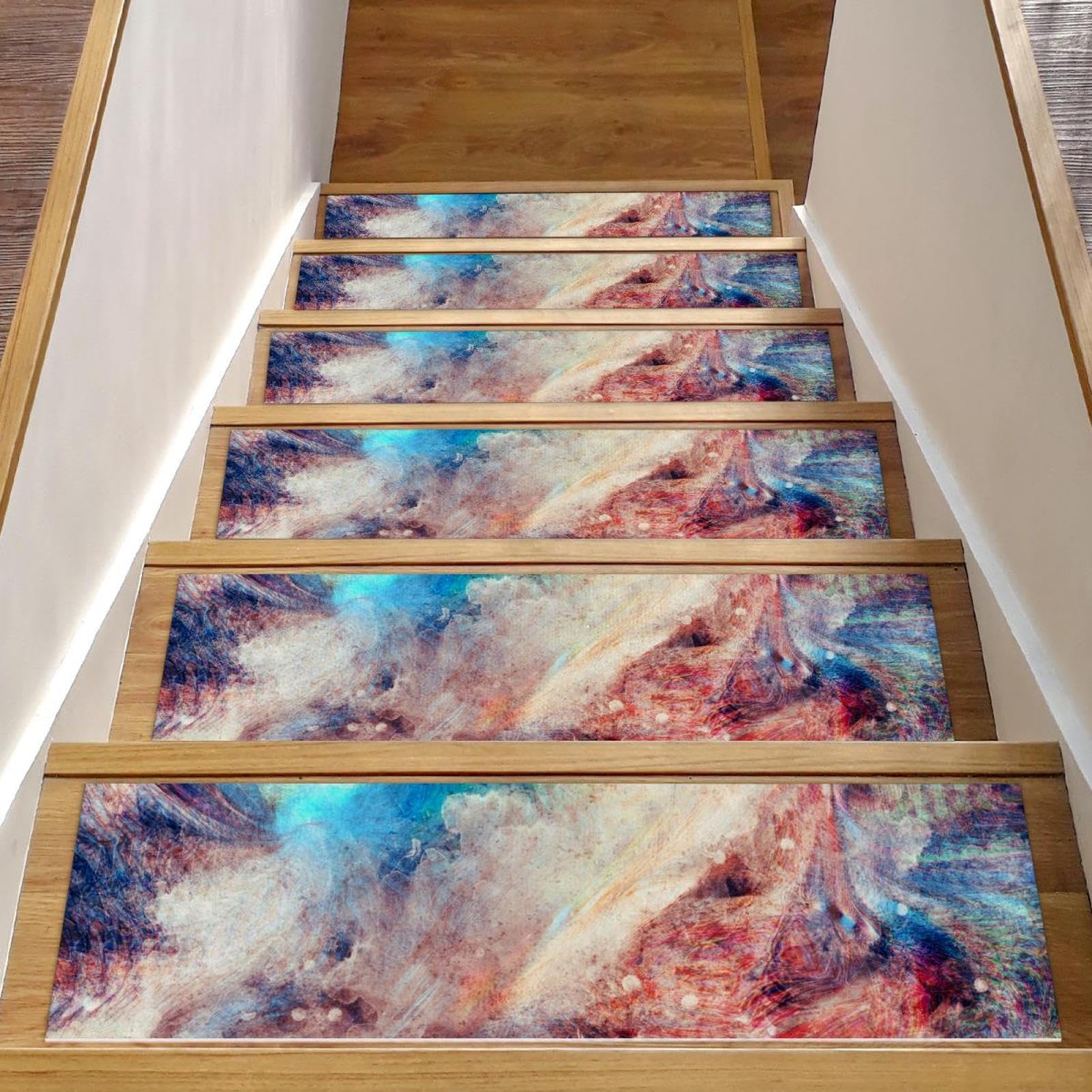 Peldaños de escalera de madera alfombras antideslizantes 8x30