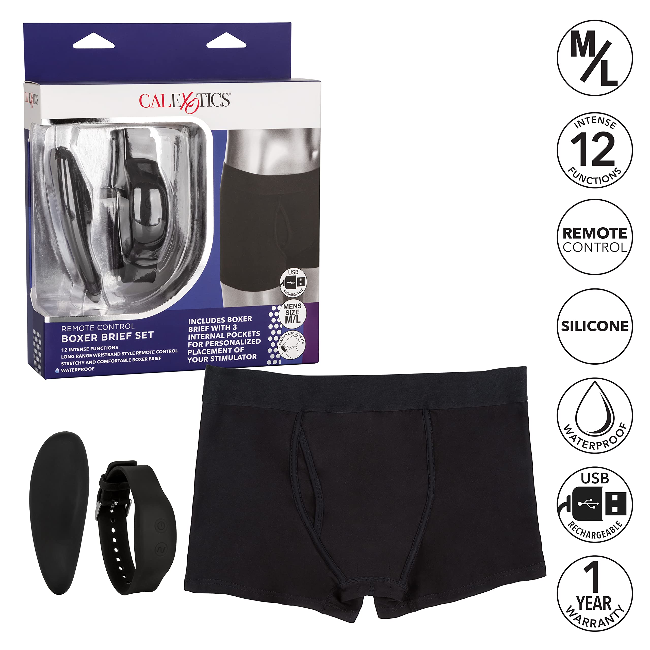 Amazon.com: CalExotics Remote Control Boxer Brief Set - M/L