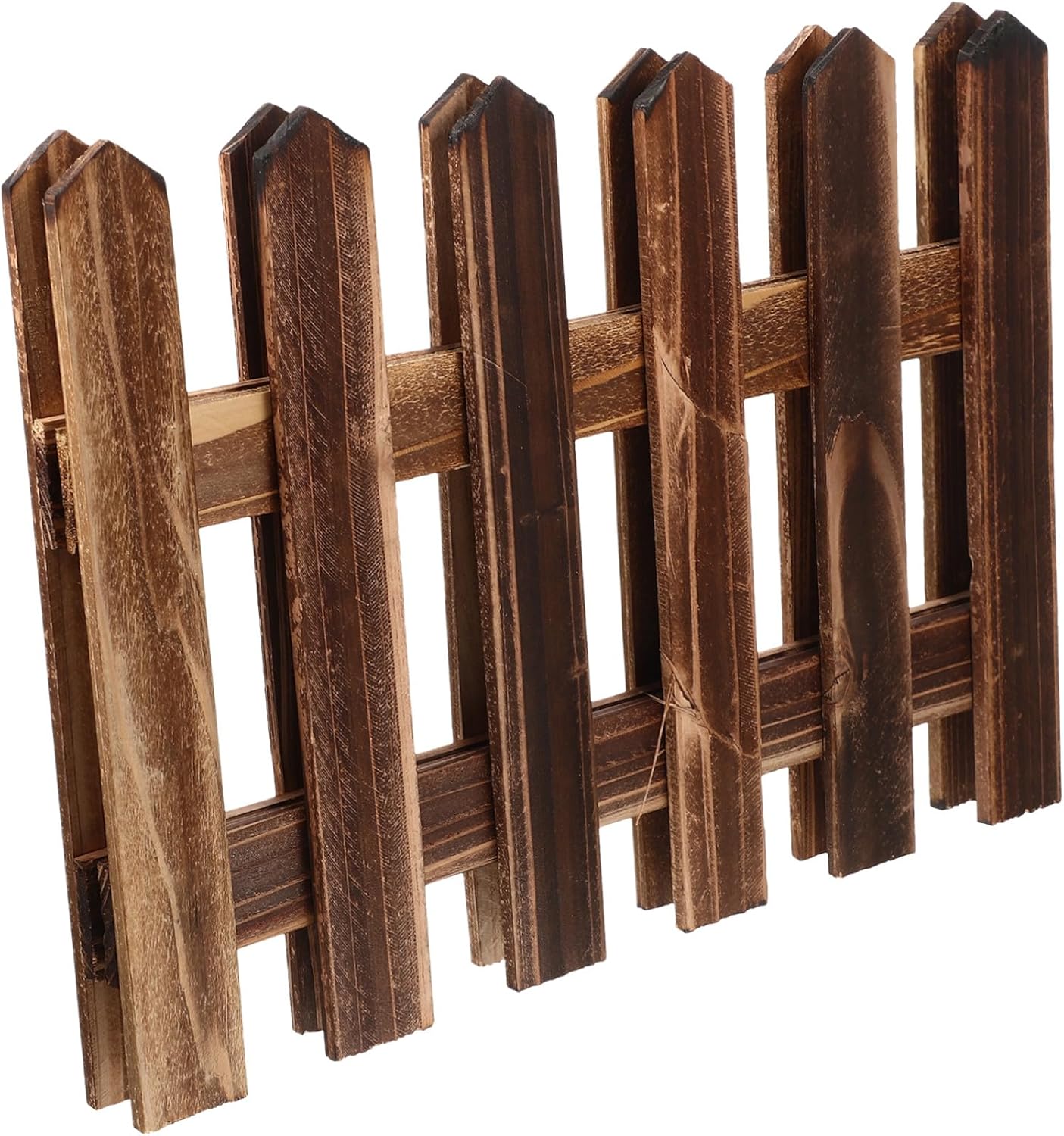 Outdoor Wooden Fence Edging Long Carbonized Anti-Corrosion Garden Landscape Border Flexible Decorative Lawn Fence Panel for Flower Beds and Protection