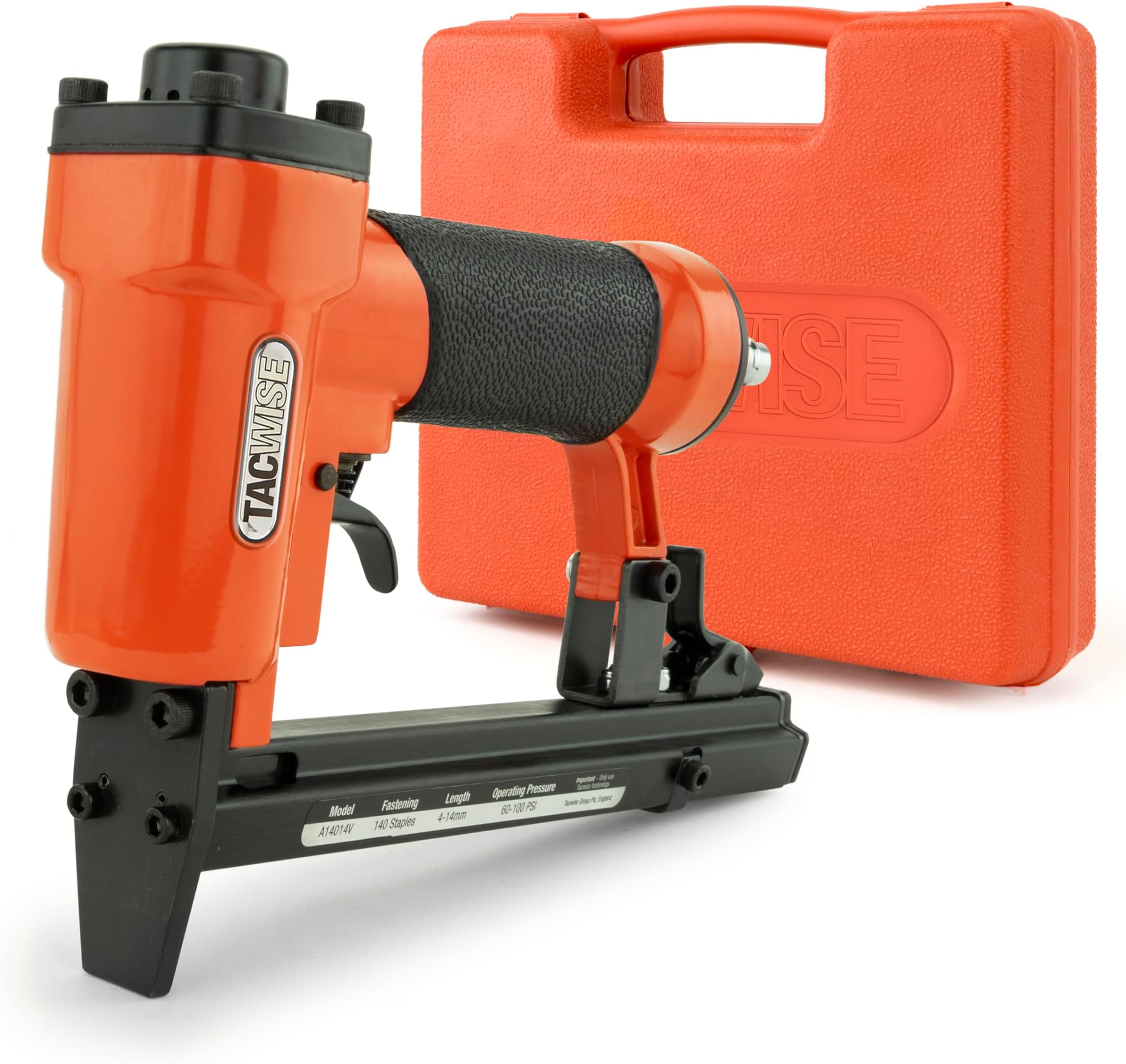 Tacwise A14014V Upholstery Air Stapler, Uses Type 140 / 4 - 14 mm Staples,Orange / Black
