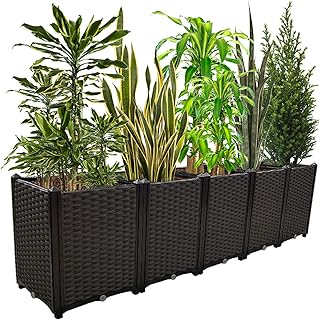 Planter Box Raised Garden Bed Large Planters for Outdoor Plants Elevated Garden Boxes Plant pots Perfect for Garden Patio ...