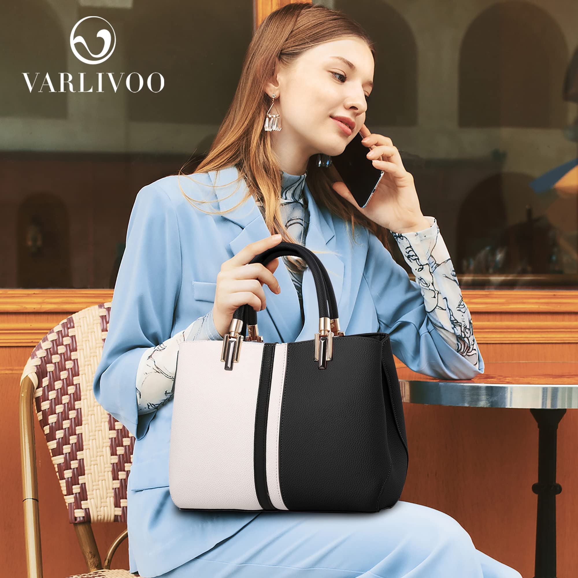 VARLIVOO Nuevo Elegante Bolsos para Mujer Bolsos de Mano Bolsos Mujer Bolso de Hombro de Mujer Totes para Mujer Bolso Señoras Hobo Bolsas PU Cuero Negro