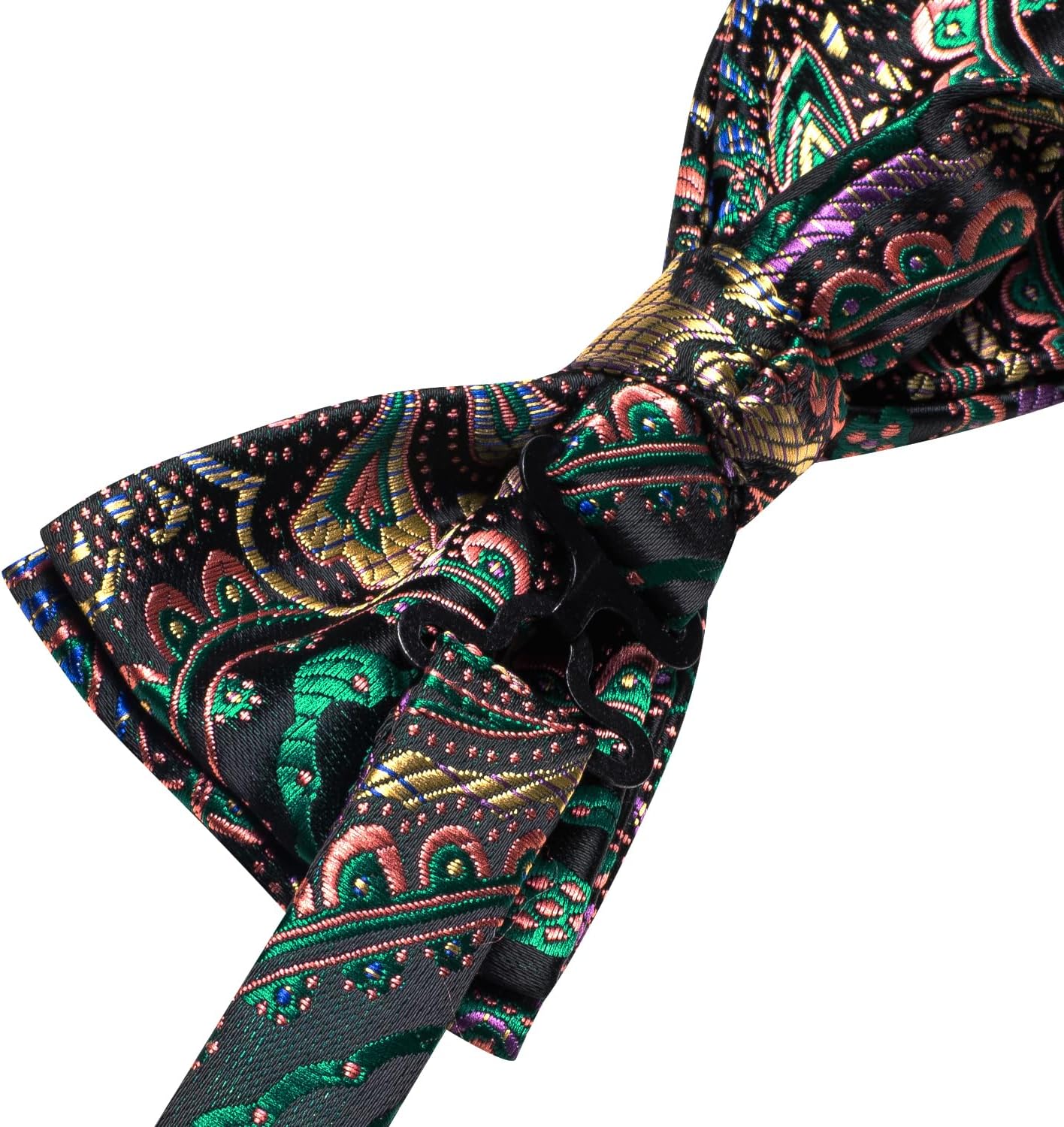 Hi-Tie Bow Ties for Men Pre-Tied Pocket Square with Cufflinks Mens Bowtie Sets for Wedding Formal Party - Image 6