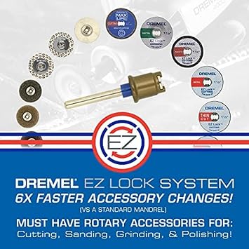 Dremel EZ456B 1 1/2-Inch EZ Lock Rotary Tool Cut-Off Wheels- Rotary Tool Cutting Accessories, Perfect for Slicing Sheet Metal and Copper Pipe, 12 Pieces | Durable Rubber Construction | Secure Disc Attachment | Easy Installation | Reliable Fit | Consistent Sanding