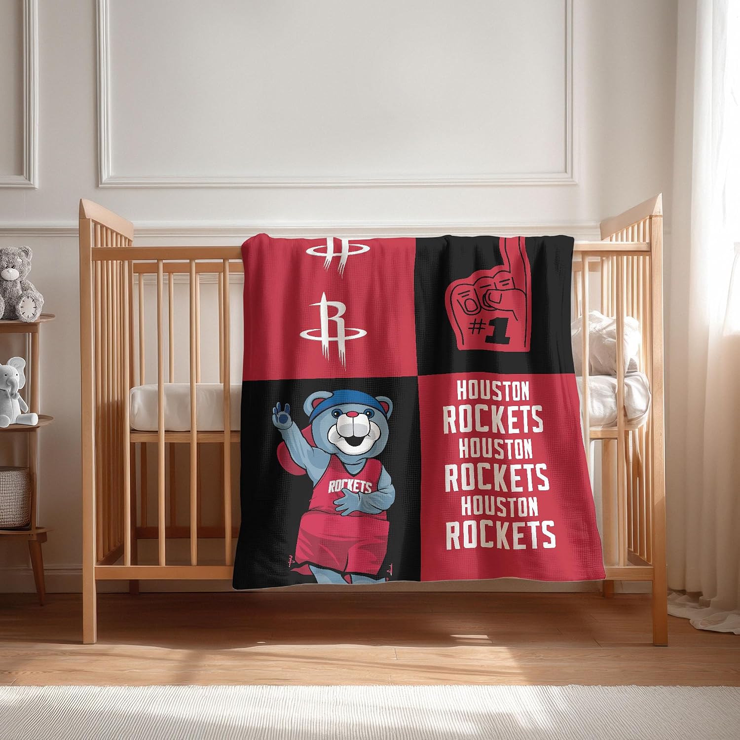 NBA Officially Licensed Baby Swaddle Blanket, 40 x 50 in, Soft Lightweight Polyester, Domino Design