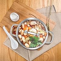 Vista 7 de Homikit - Olla de acero inoxidable de 4 cuartos de galón, olla de inducción con tapa para sopa, salsa de pasta, cocinar a fuego lento, parte