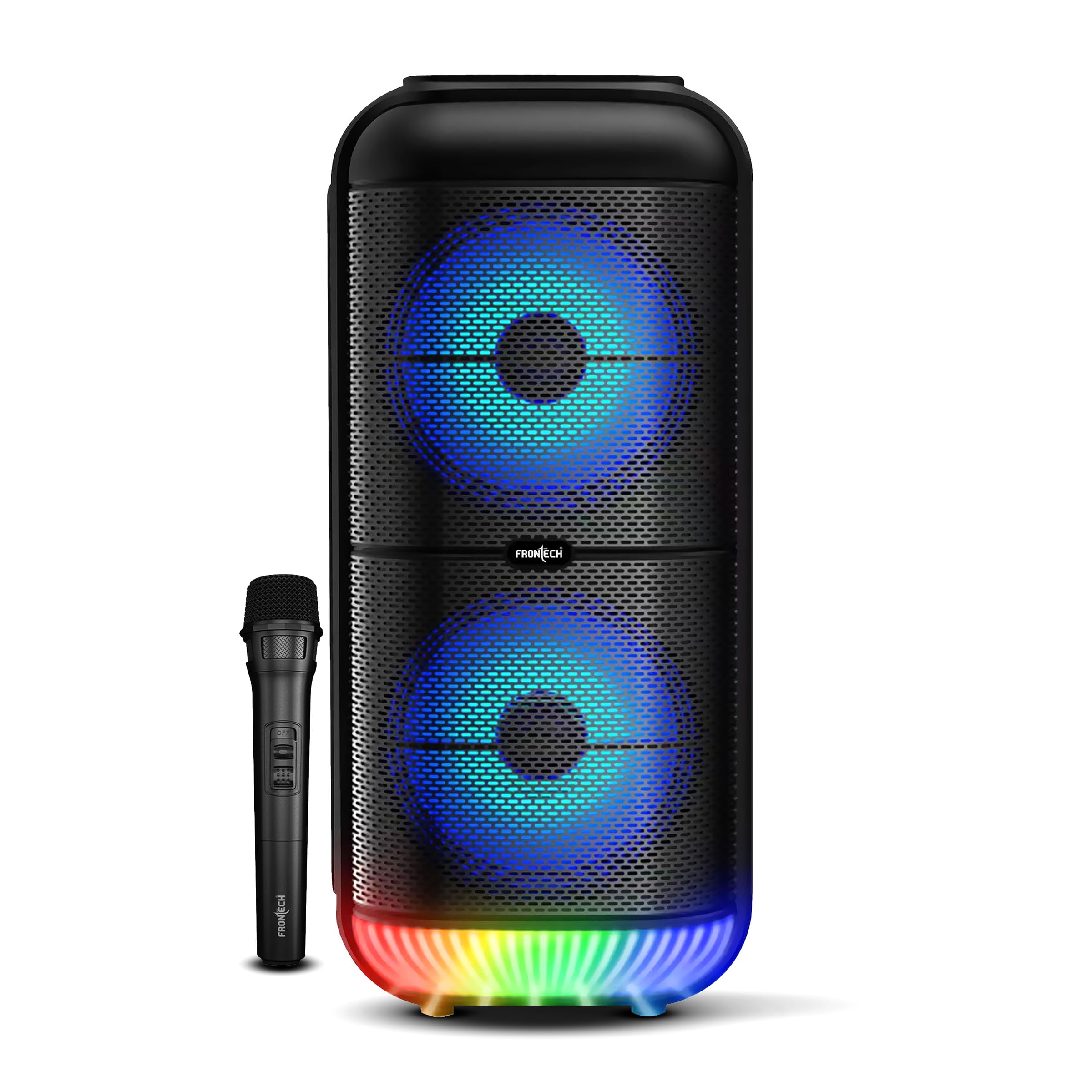 Solo Multimedia Wireless Trolley Speaker - 22W Output, Bluetooth 5.0, LED Display, Disco Light, Wheels, Handle - (SW-0178, Black)