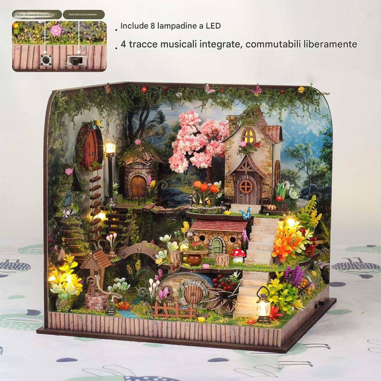 Miniaturhaus-Bausatz DIY Regaleinsatz Bausatz | Handgefertigte Blumenhaus-Deko Für Erwachsene, Jugendliche, Bibliothek, Schlafzimmer, Bücherregal-Display, Feiertage,