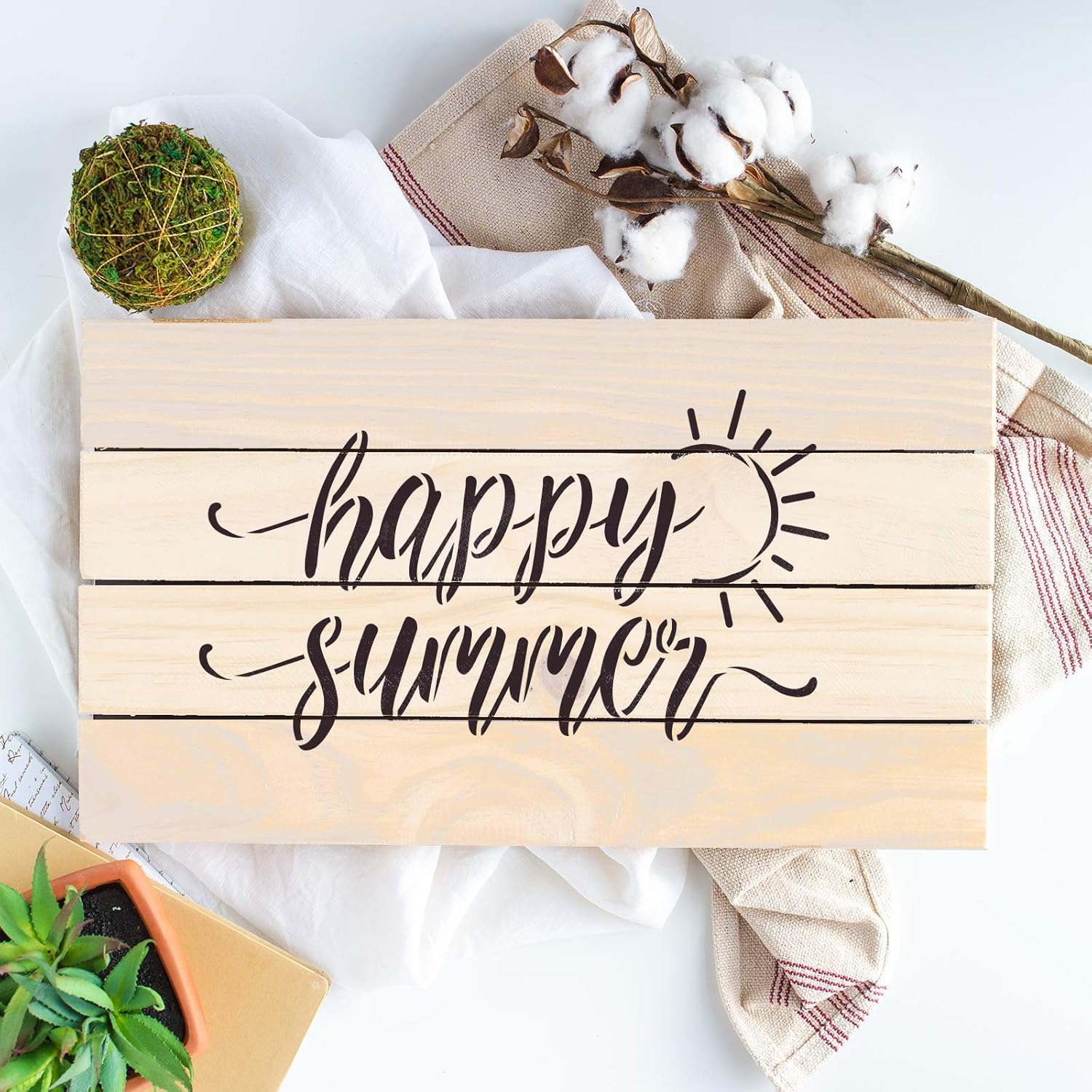 Happy Summer Sun Stencil - Easy-to-Use for Personalized Vacation Crafts