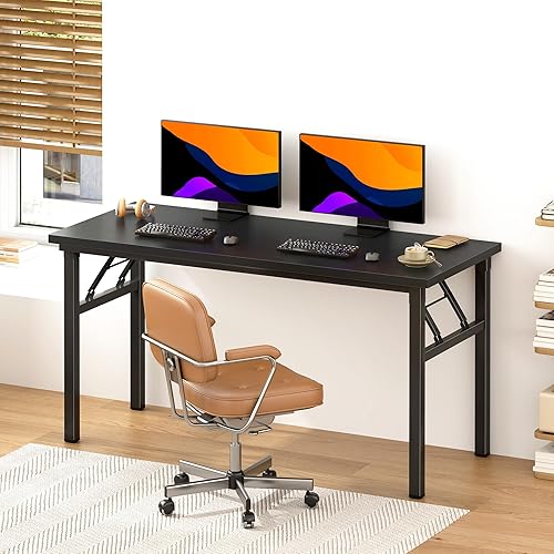 Miniatura 126 de DlandHome Escritorio plegable pequeño de 31.5 pulgadas, escritorio de computadora para oficina en casa, mesa plegable para espacios pequeños, no