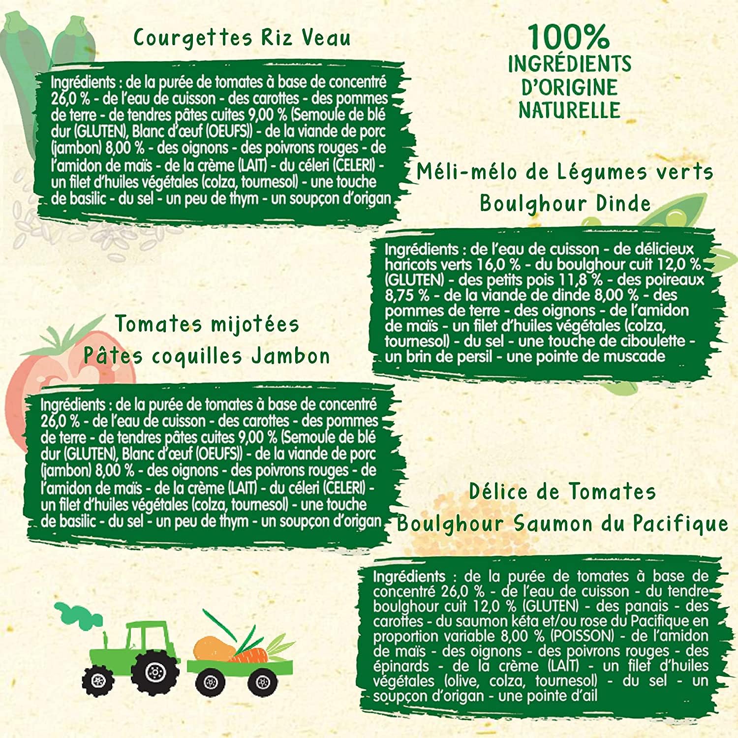 Blédina - Mes Moulinés - Repas bébé - 16 bols avec 4 Recettes inspirées du Fait Maison - Dès 12 Mois - Faible teneur en sel - 16x200g, Multicolore