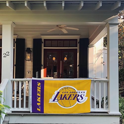 Miniatura 5 de Desert Cactus Bandera de Los Angeles Lakers NBA National Basketball Association 100% poliéster para interiores y exteriores, 3 pies x 5 pies,