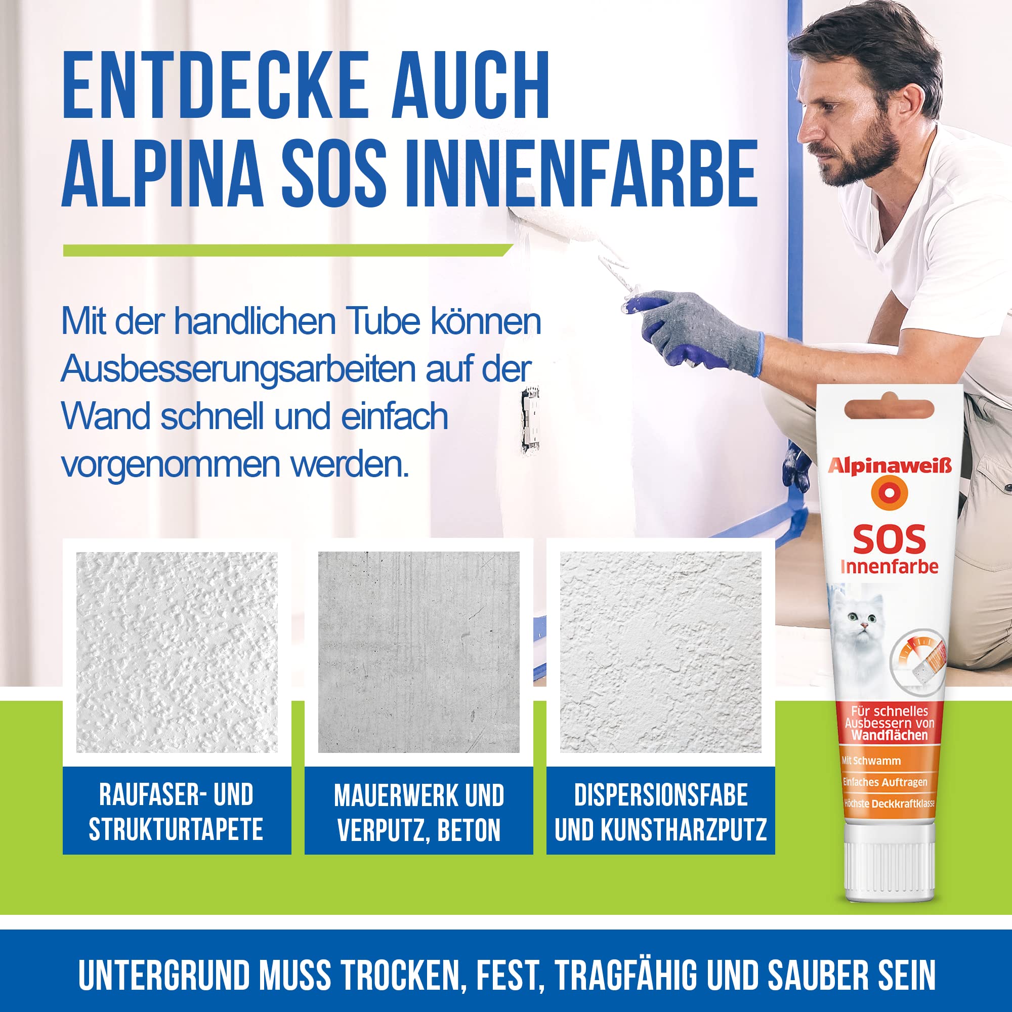 Box aus 20x Loch- und Rissfüller 100 ml für eine glatte & rissfreie Oberfläche, Fertigspachtel innen für Wand & Decke