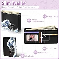 Vista 58 de Cartera de cuero de dibujos animados para mujer, c-mármol azul, Lindo