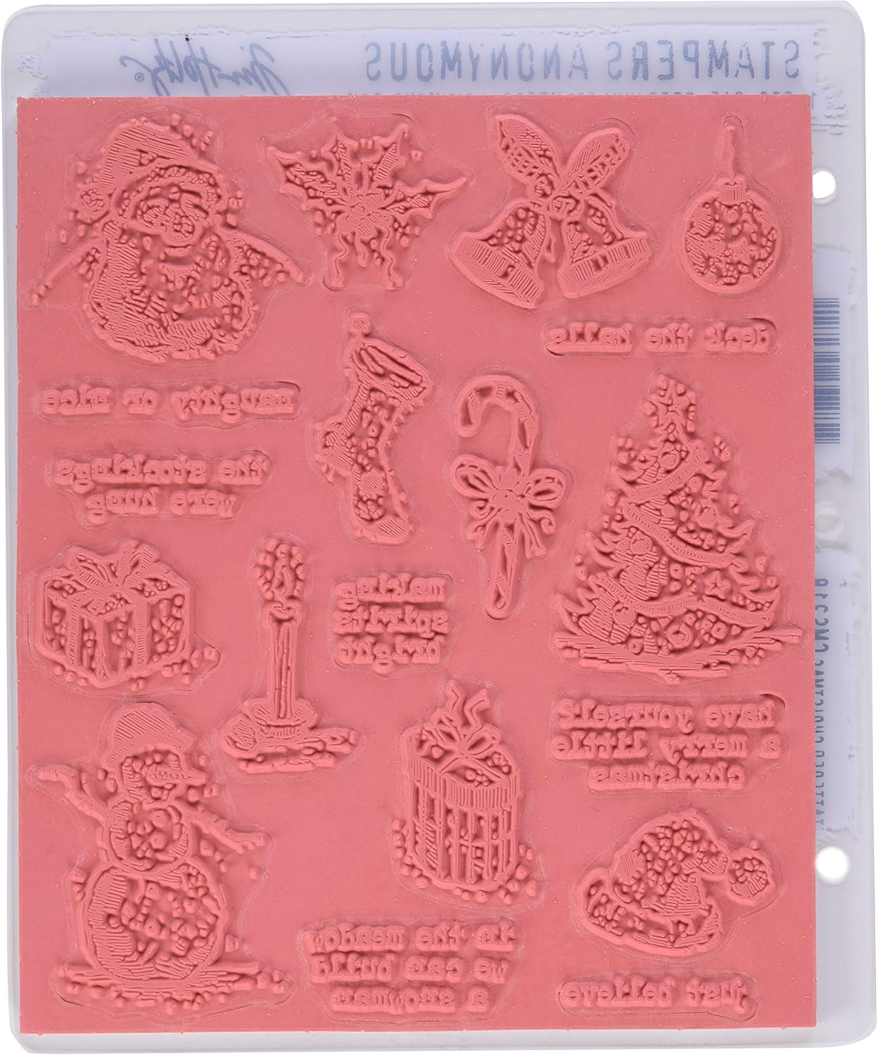 Stampers Anonymous CMS318 Tattered Christmas Tim Holtz Cling Stamps, 7" x 8.5"