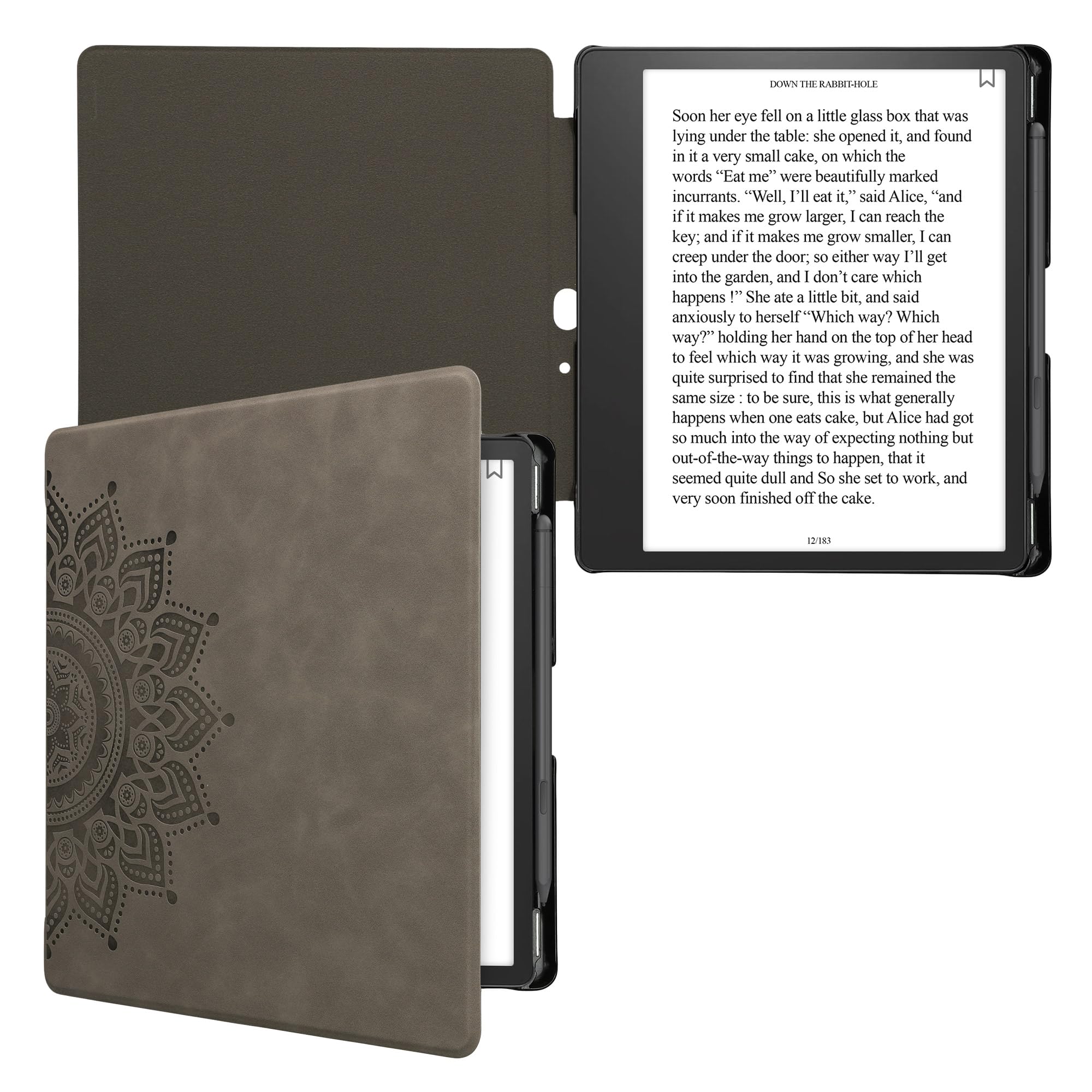 kwmobile Carcasa Compatible con Amazon Kindle Scribe (2022/2024) Funda - Funda con Tapa magnética de Cuero sintético - Gris