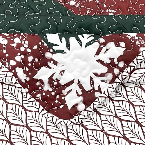 Miniatura 9 de Mocaletto Juego de edredón de lujo de 2 piezas, tamaño individual, elegante y reversible, juego de ropa de cama de Navidad con funda de almohada,