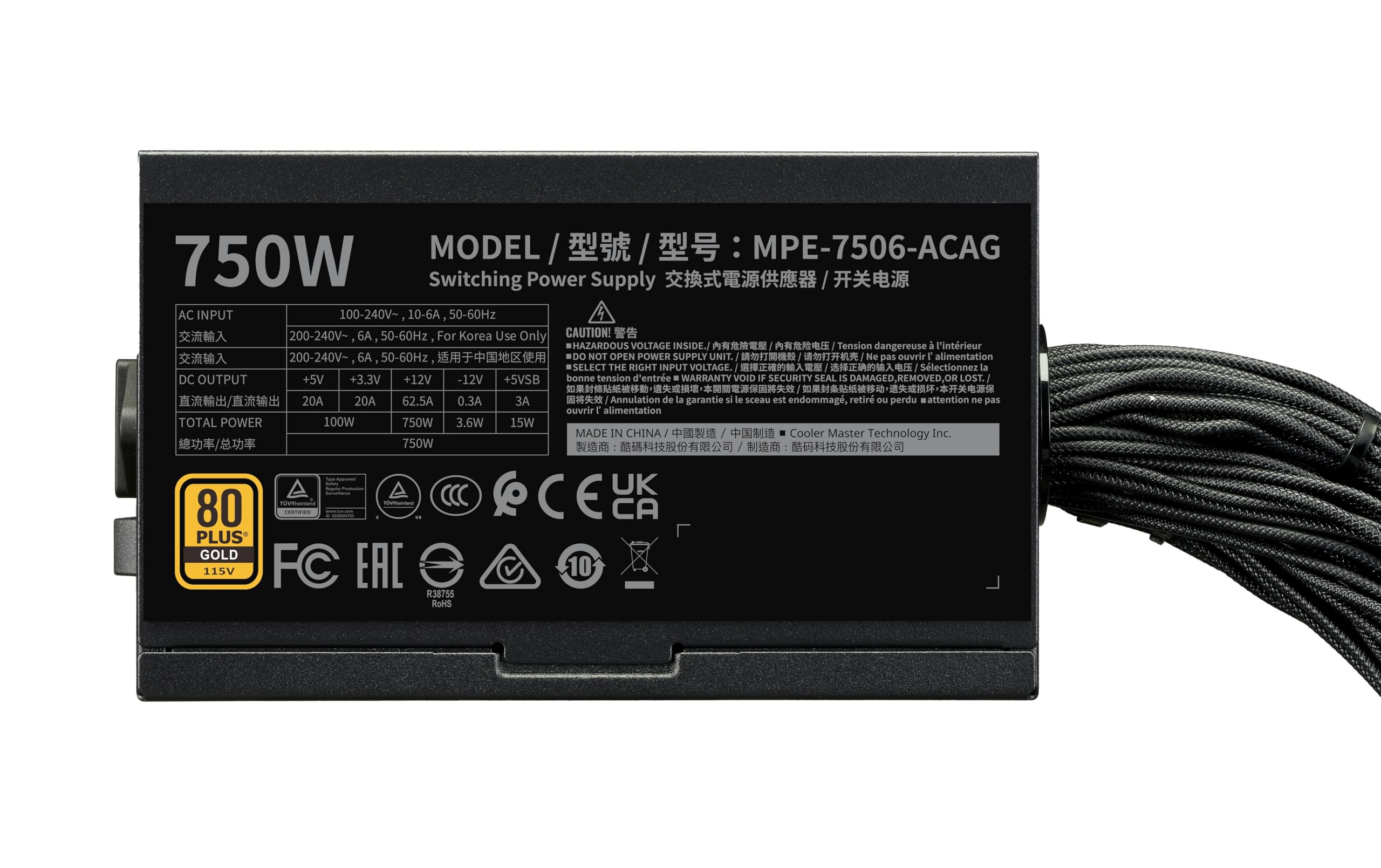 Cooler Master MWE Gold 750 V3 NM EU Cable