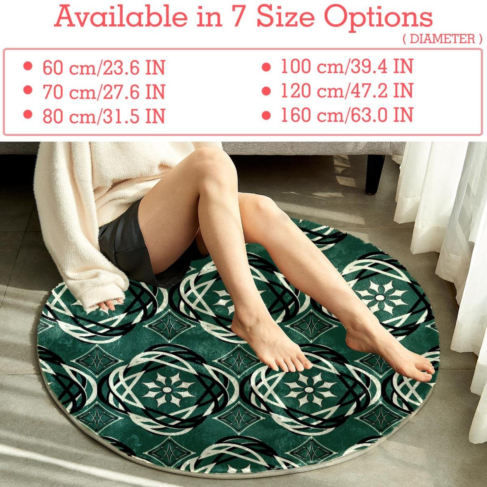 Teppich für Schlafzimmer, Wohnzimmer, Arbeitszimmer, Grün