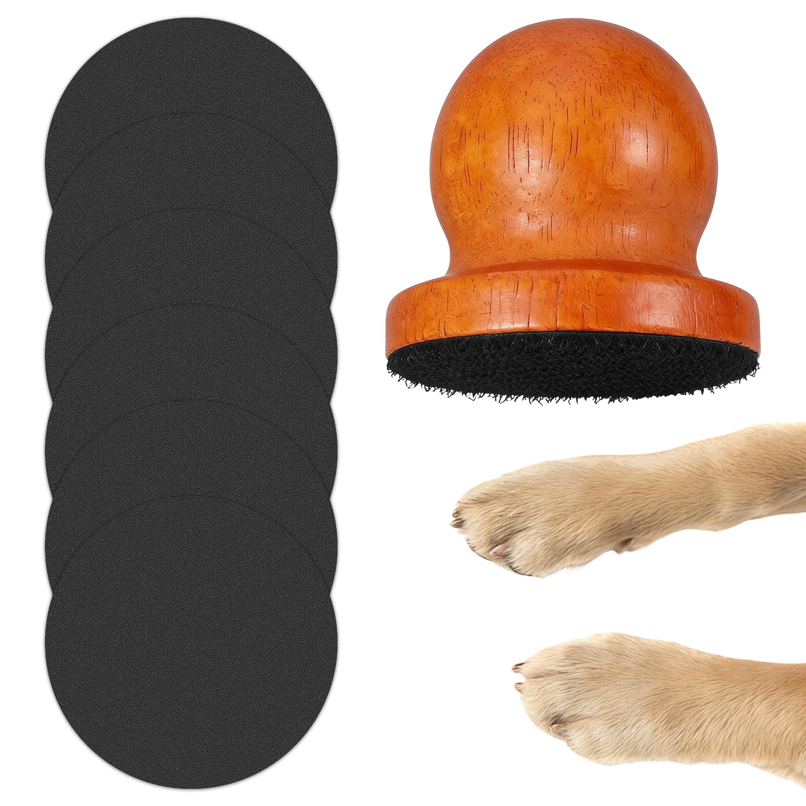 Glitzville Wooden Dog Nail Grinder, Dog Scratch Board with 6 Replaceable Sandpapers, Nagelslijper voor honden, Portable Claw Trimmer for Pets Dogs Cats