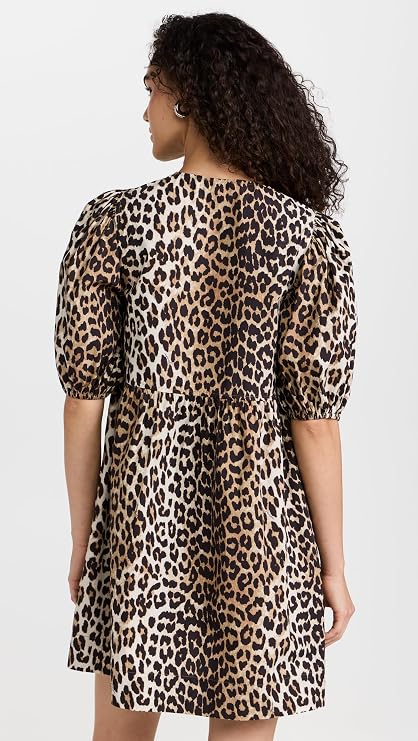 Ganni Women's Cotton Poplin Tie String Mini Dress