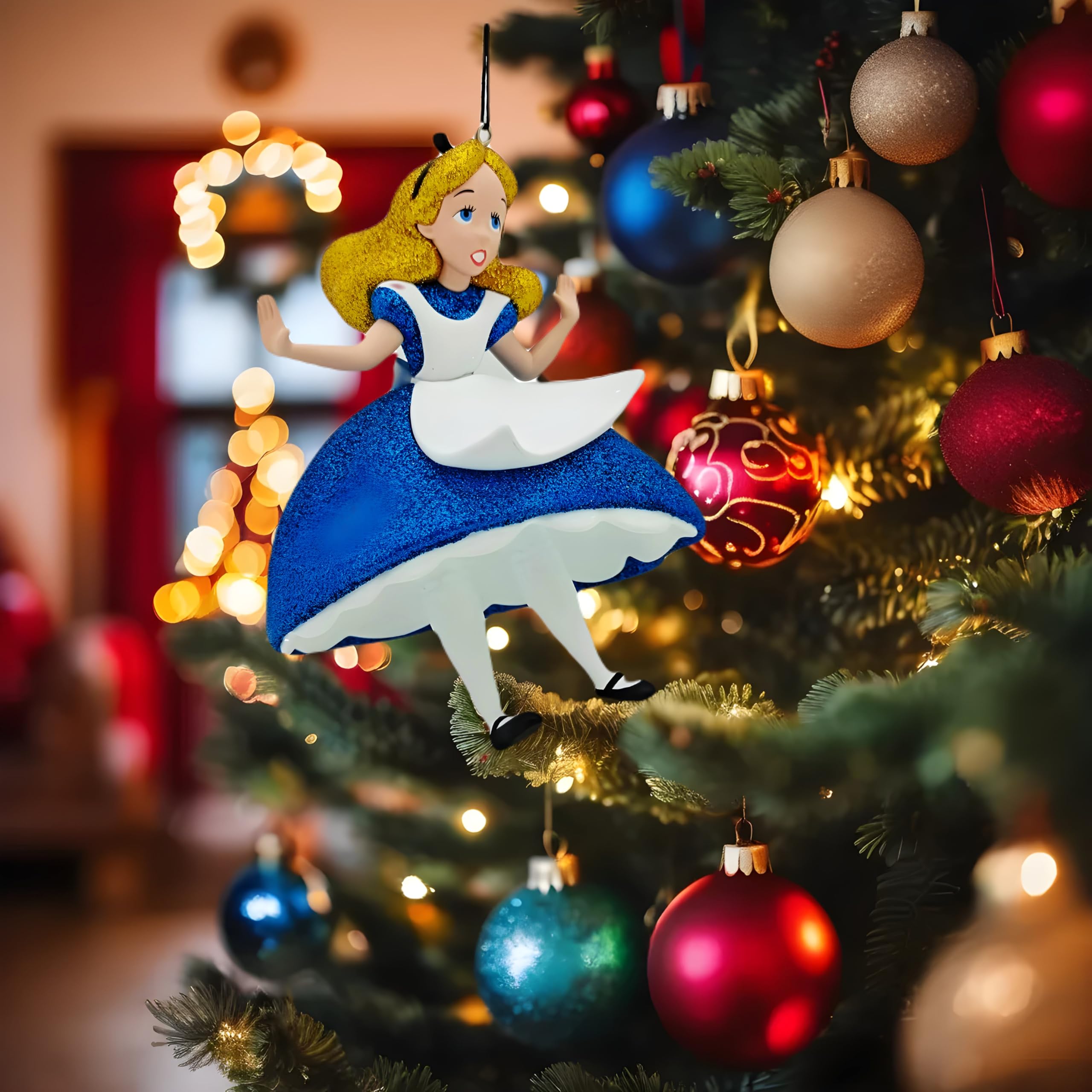 Disney Christmas Decorations Ornaments Baubles (Alice in Wonderland), Blue - Image 3