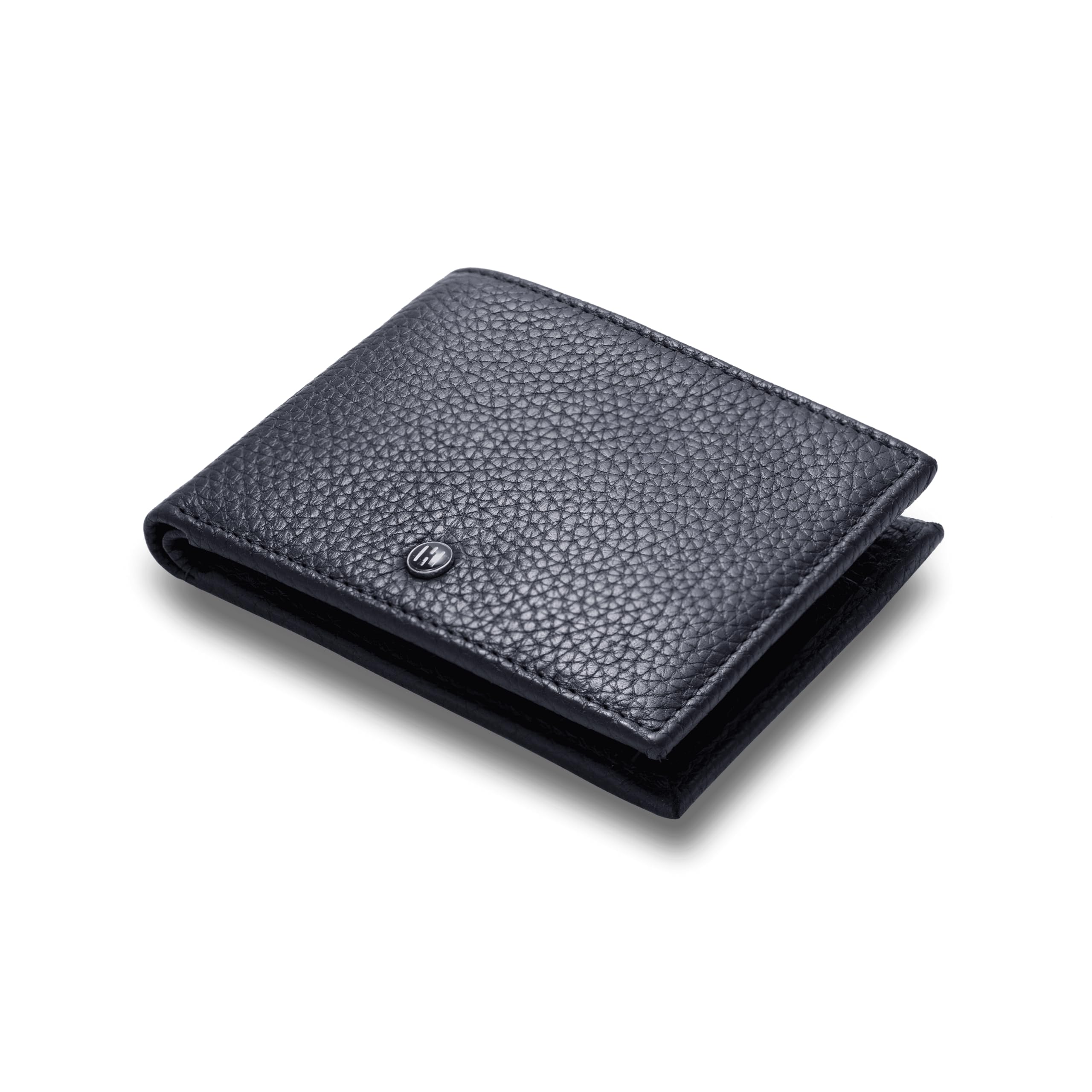 Pebble Pattern, Men's Top Grain Leather Wallet, RFID Blocking, Bifold Wallet with Coin Pocket for Men (Blue)-image-28