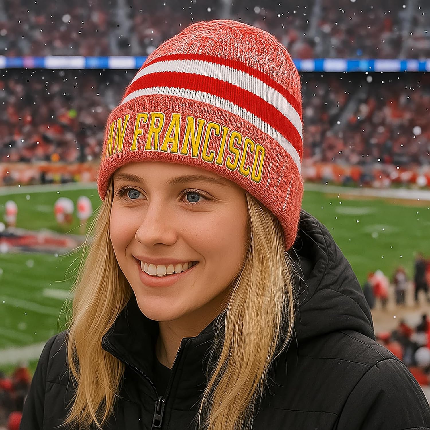 Vintage Classic Skull Cap 3D Embroidery Beanie Cuffed Winter Hat Knit Comes with Warm Gloves Fasion Gifts for Men Women Fans - Image 5