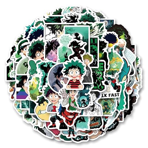 77pcs Deku Sticker Anime Decals Aesthetic Waterproof Vinyl Pack Stickers