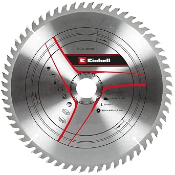 Original Einhell Circular Saw Blade 254 x 30 mm Saw Accessories, Diameter 254 mm, Attachment 30 mm, 60 Teeth, Cutting Width 3.2 mm, for Pull Mitre Saws and Table Saws