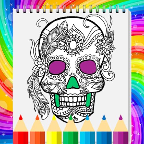 Skull Coloring Book - Adult Coloring