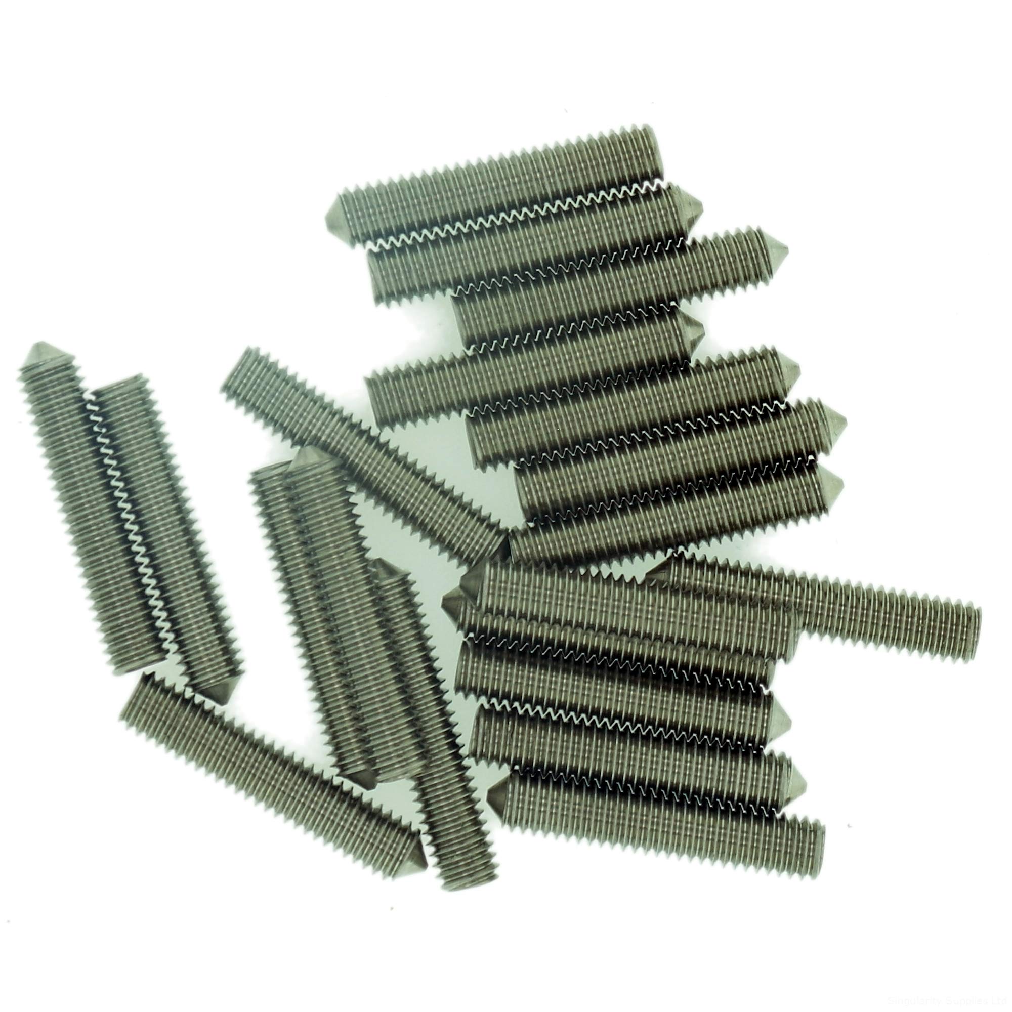 Singularity Supplies M10 (10Mm X 16Mm) Hex Socket Grub Screw (Cone Point) - Stainless Steel (A2) (Pack Of 20)