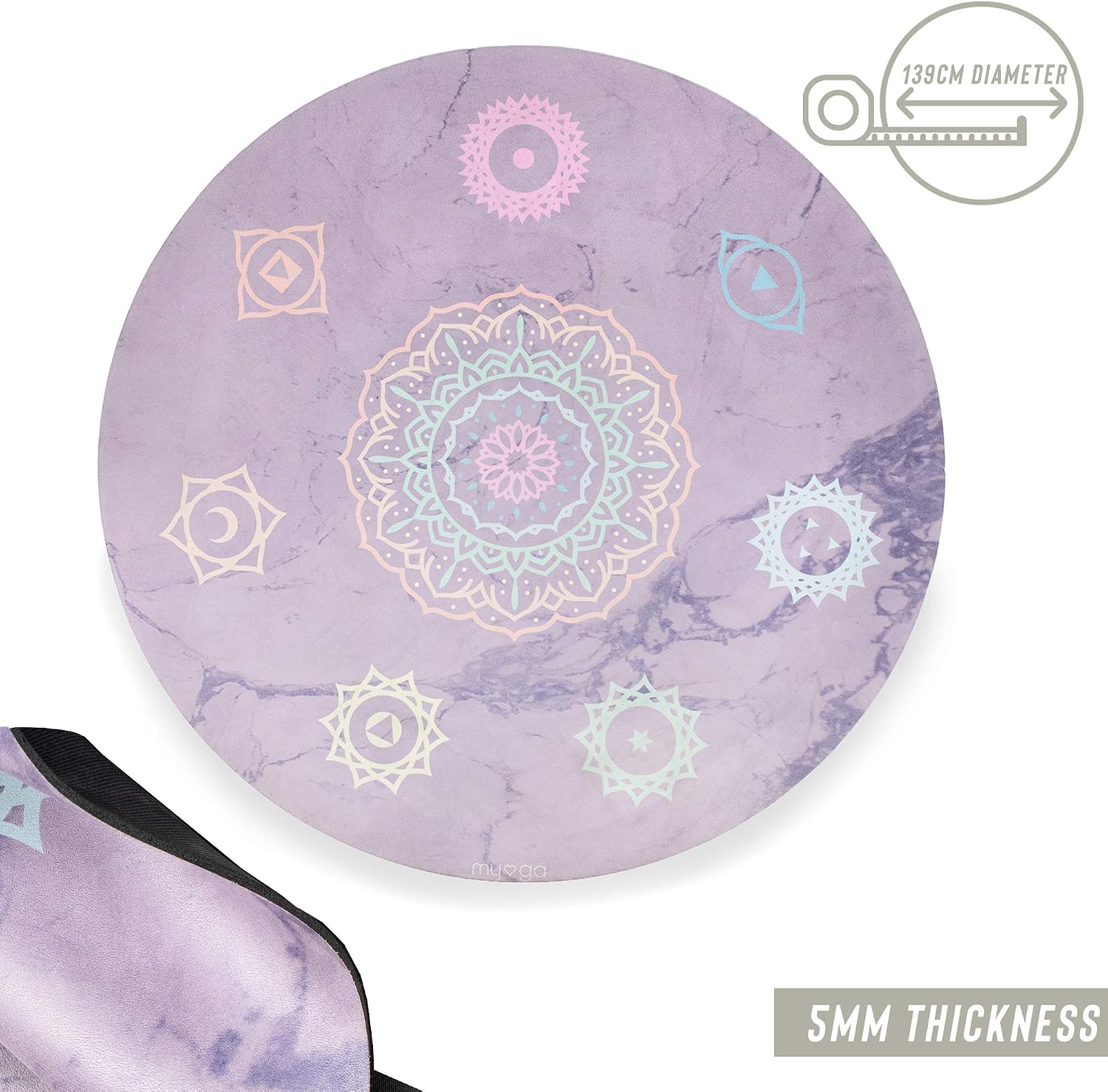 myga.eco Chakra Round Yoga Mat - 139cm