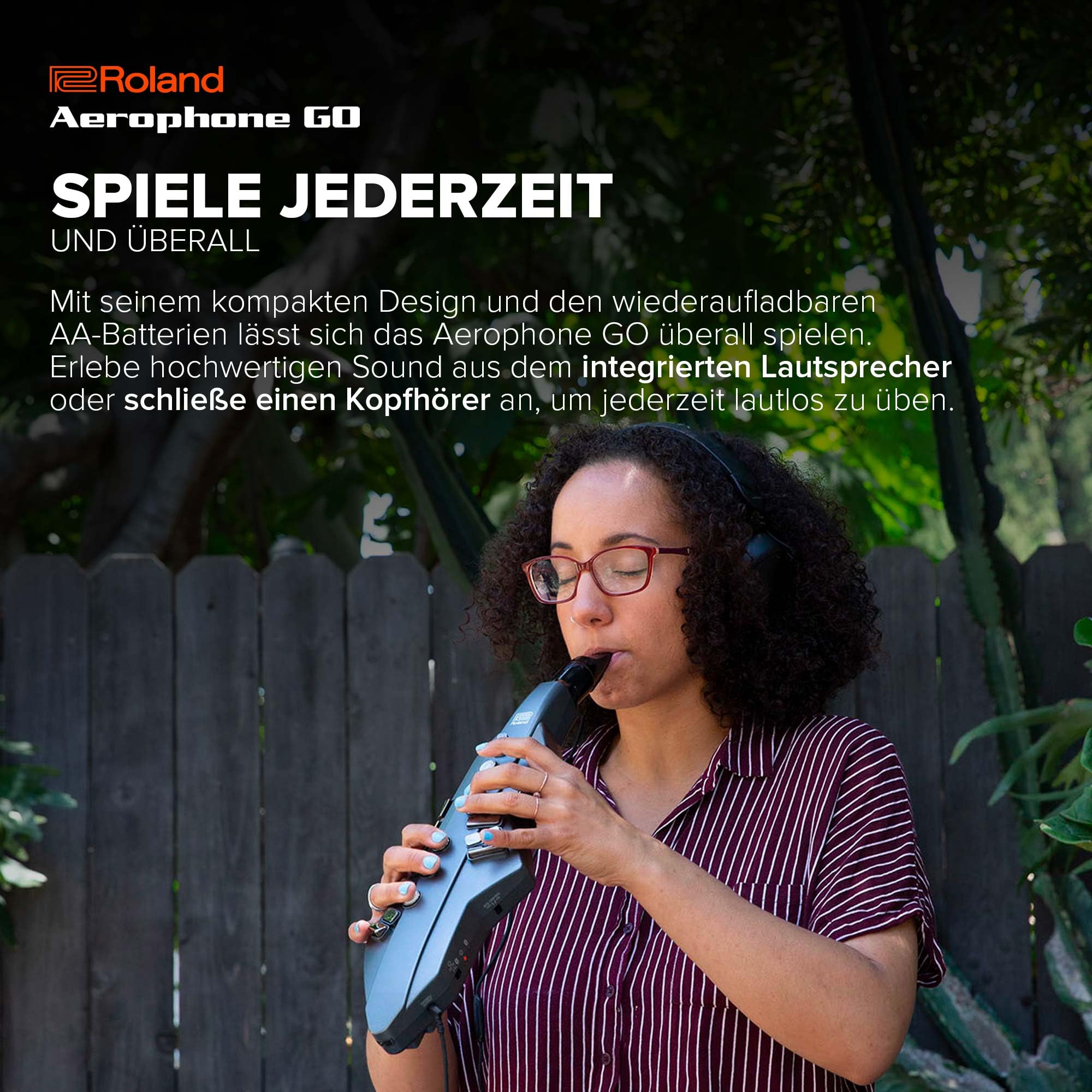 Roland AE-05 Aerophone GO | Kompaktes digitales Blasinstrument | Intuitive Steuerung & Spielbarkeit | 11 hochwertige Sounds | Integrierter Lautsprecher | Kopfhöreranschluss | Bluetooth-kompatibel