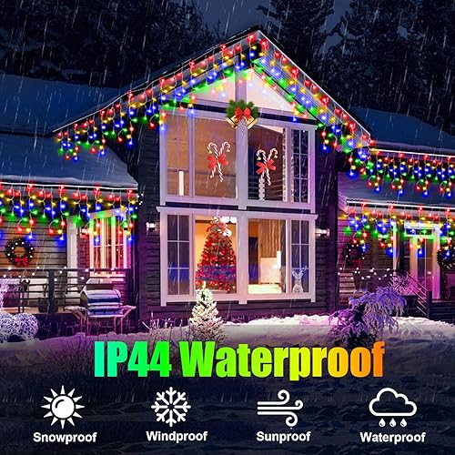Miniatura 6 de 900 luces LED F8 mejoradas de 98 pies para decoración al aire libre, 8 modos y temporizador de memoria con enchufe, guirnalda de luces impermeables