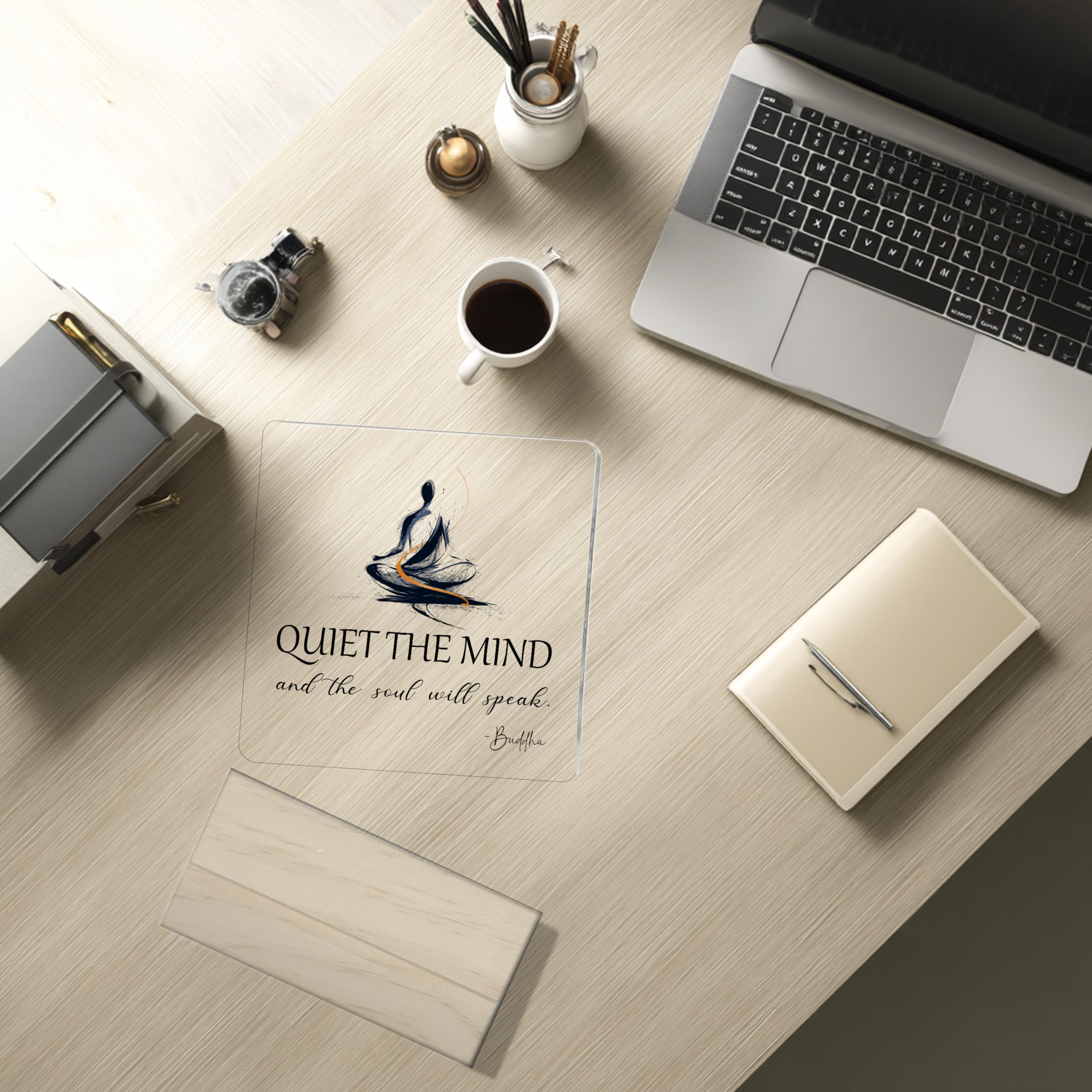 Yoga Meditation Room Decor,Quiet The Mind And The Soul Will Speak,Zen Decor Inspirational Gifts for Home Office Meditation Space