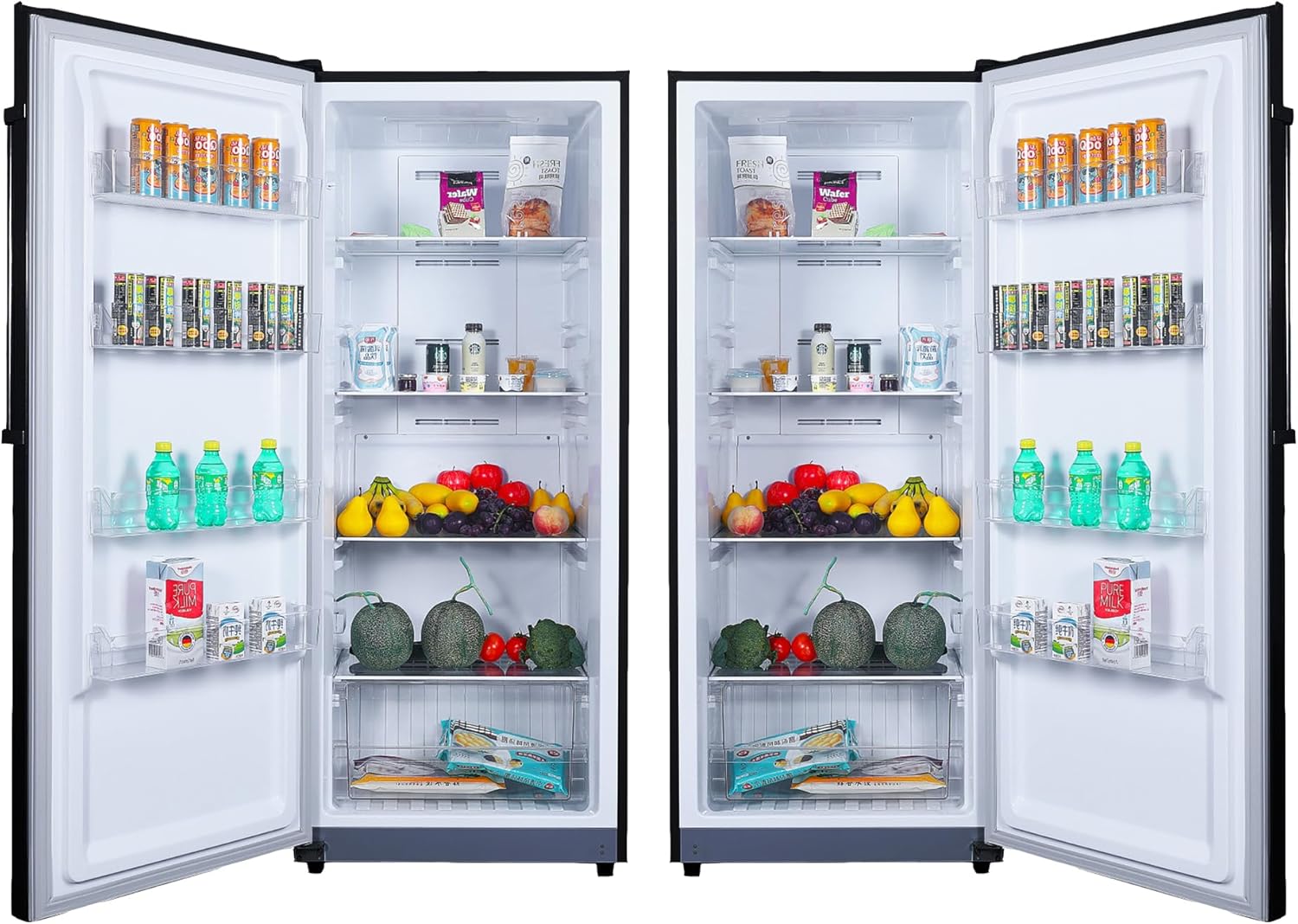 Conserv 14cf Upright Freezer CONVERTIBLE REF Garage Ready 28in wide 110V (Black)