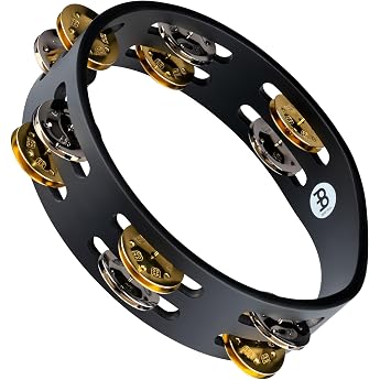 MEINL Percussion Minel Tambourine Nickel Plated Steel / Solid Brass Jingles 2rows CTA2M-BK