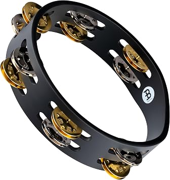 MEINL Percussion Minel Tambourine Nickel Plated Steel / Solid Brass Jingles 2rows CTA2M-BK