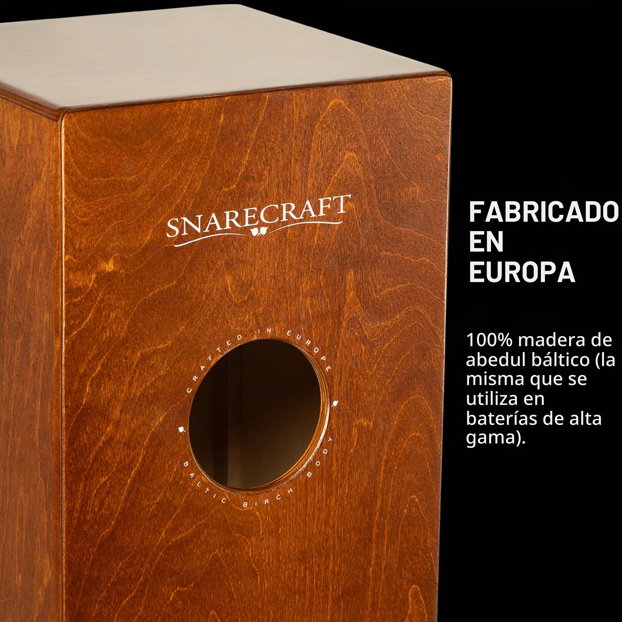 Meinl Percussion Snarecaft - Cajón de nieve para el cuerpo y el abedul báltico, SC100AB-B